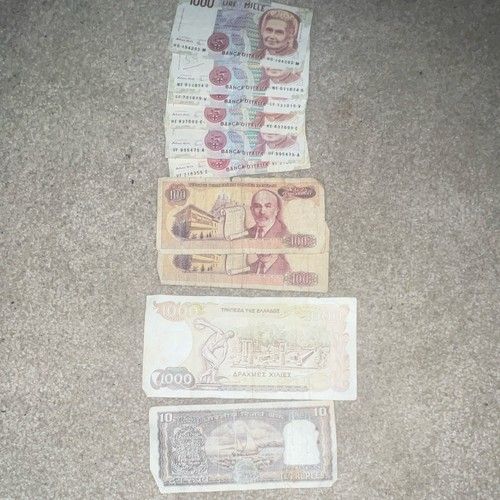 World Banknotes Lot of 10 Italy/Turkey/Greece/India/Hungary 1983/1997