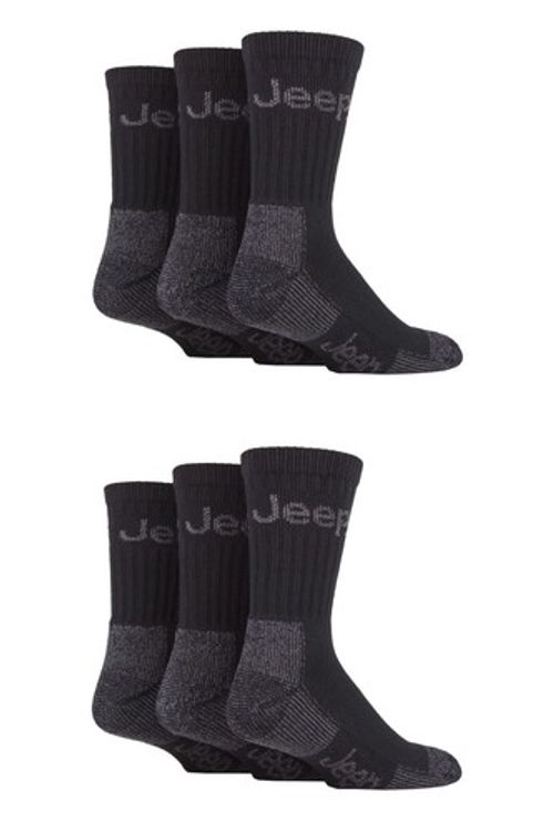 Mens Boot Socks Jeep Luxury Terrain Plain Cotton in 6 Pair Multipack for Walking