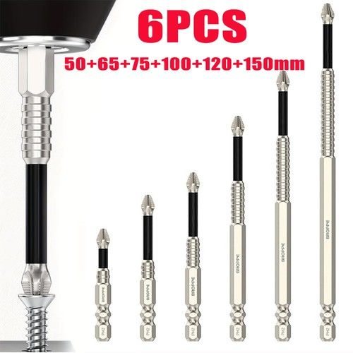 6X K5 Magnetic Screwdriver Bit Set Impact-Resistant, Anti-Slip Drill Bits