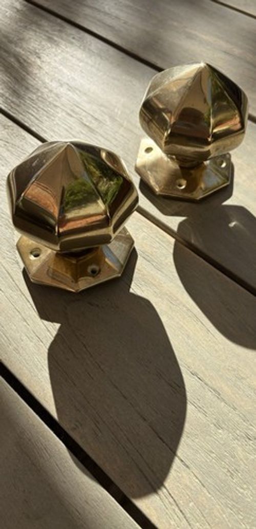Pair of Antique Victorian Large Brass Door Pulls