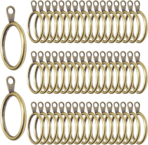 38mm Antique Brass Curtain Rings - 50 Pcs, Easy Installation and Elegant Style — image 1