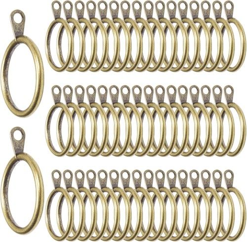 38mm Antique Brass Curtain Rings - 50 Pcs, Easy Installation and Elegant Style