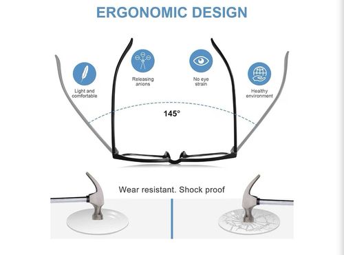 3 Pack Blue Light Blocking Glasses UV400 Clear Lens Rectangle Frames — image 3