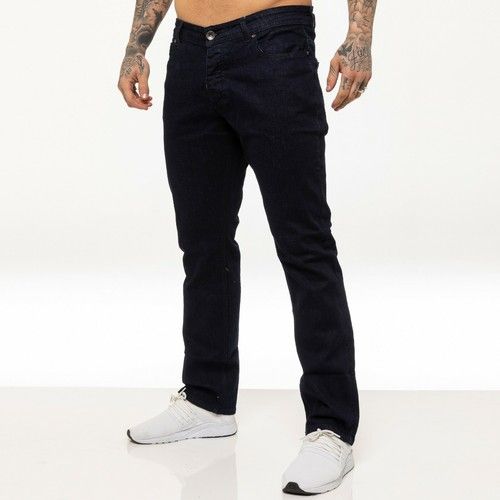 Enzo Mens Jeans Straight Leg Stretch Denim Regular Fit Trousers Pants All Sizes