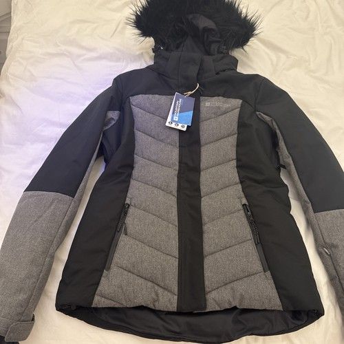 Mountain Warehouse Pyrenees Women's Padded Ski Jacket Size UK 10 Black/Grey NEW