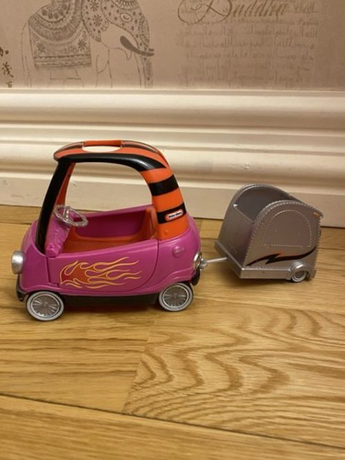 LOL Surprise Doll Little Tikes Cozy Coupe Pink Flame Car with Trailer 3SP1CY MGA