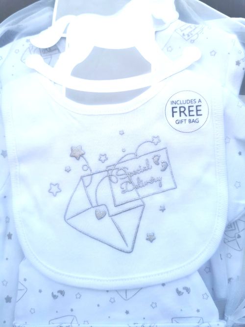 Baby Unisex Layette Clothing Gift Set 'Special Delivery' 6 Piece NB 0-3 3-6M — image 2