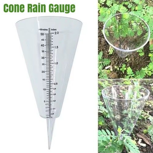Cone Rain Gauge Measurement Ground Precipitation Garden Rainfall Measuring NEW