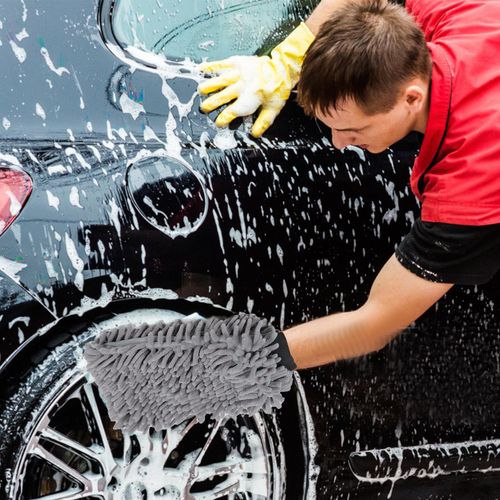 2 X Premium CHENILLE Microfibre Car Wash Mitt Soft Noodle Cleaning Detailing — image 2