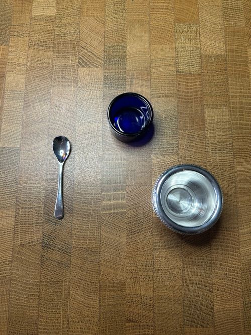 Arthur Price of England EPNS Silver Plate Mustard Pot, Liner & Spoon — image 2