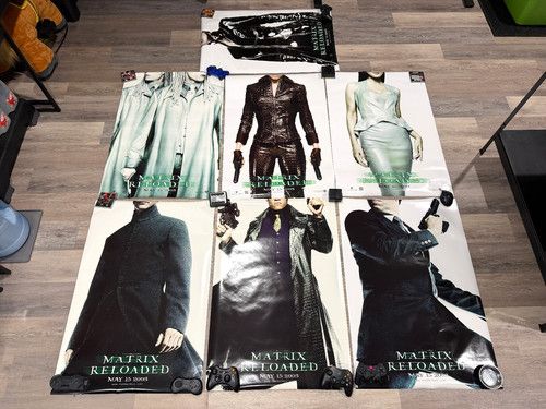 LOT OF 7 THE MATRIX RELOADED ORIGINAL DS MOVIE THEATER POSTER POSTERS 27"x40"