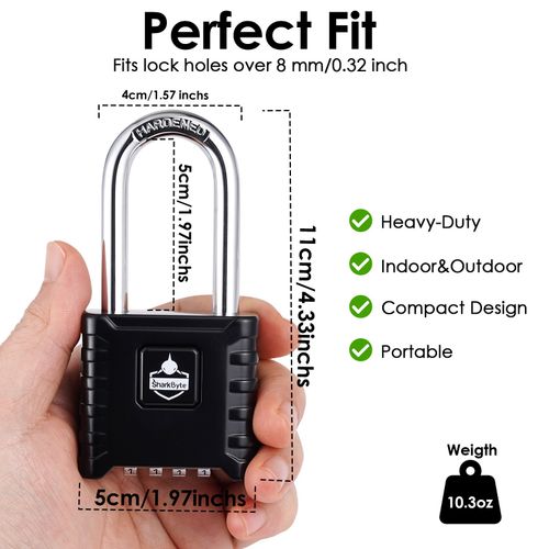 4 Dial HEAVY DUTY Combination OUTDOOR Weatherproof Padlock Gate Shed Garage Lock — image 2