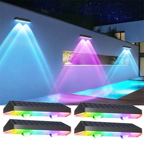 4X Solar Powered Door Fence Wall Lights LED Outdoor Garden Patio Decorative Lamp