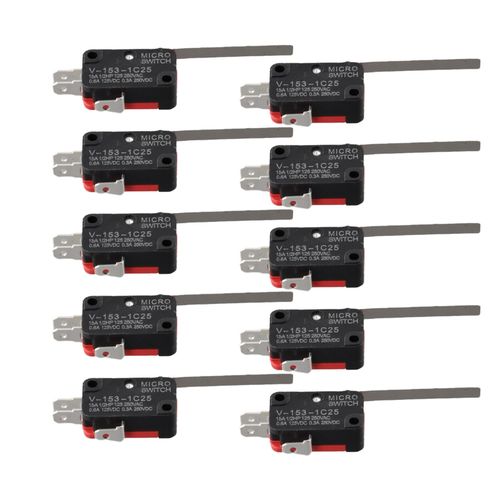10pcs Limit Micro-Switch Long Straight Hinge Lever Type SPDT V-153-1C25 — image 15