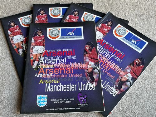 5 1998 Charity Shield Arsenal v Manchester United programmes in unused condition