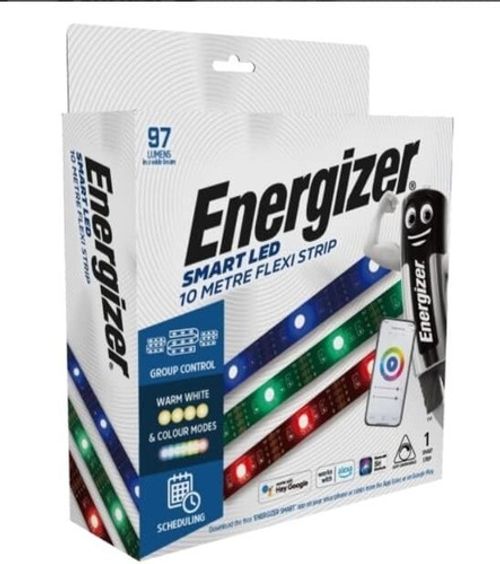 Energizer Smart 5V Smart LED WiFi 10m Ribbon Flexi Strip Light - UK 3 Pin Plug