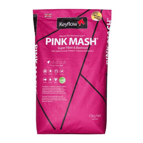 Keyflow Pink Mash 15kg Soaked Fibre Horse Feed Probiotic Gut Health Laminitis