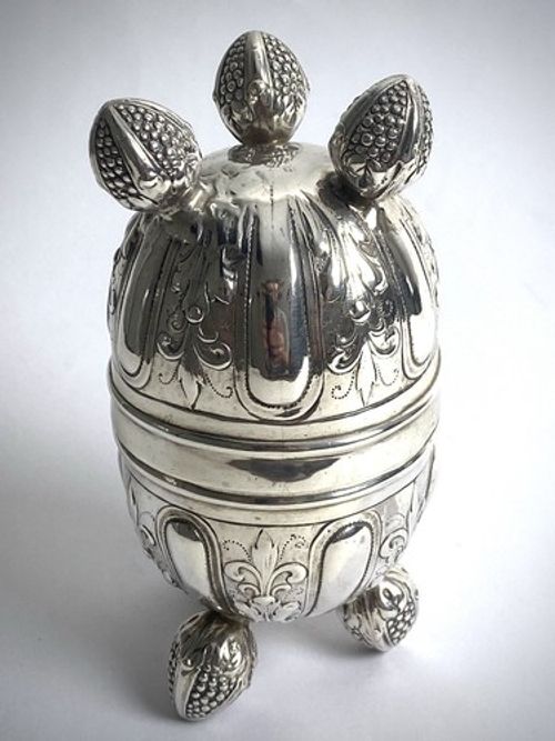Antique Solid Silver Sterling Pair Marriage Beakers 19th.  Century