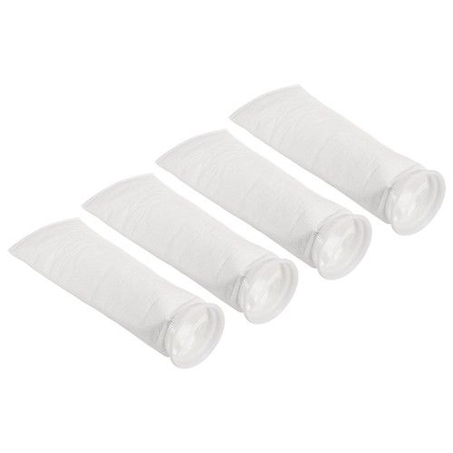 4pcs 4'' Ring Filter Socks, 5 Micron Mesh Bags Pool Skimmer Basket, White