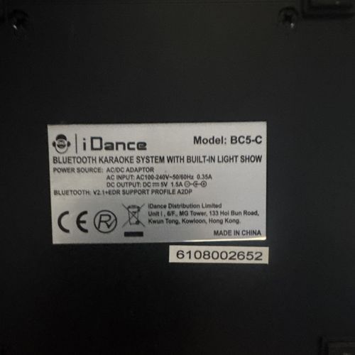 iDance BC5-C Portable Bluetooth Karaoke System with Light Show, AC/DC Adaptor — image 5