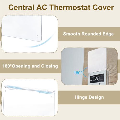 3Pcs 4-3/4" Central AC Thermostat Cover Panel AC Control Switch Protector Clear) — image 4