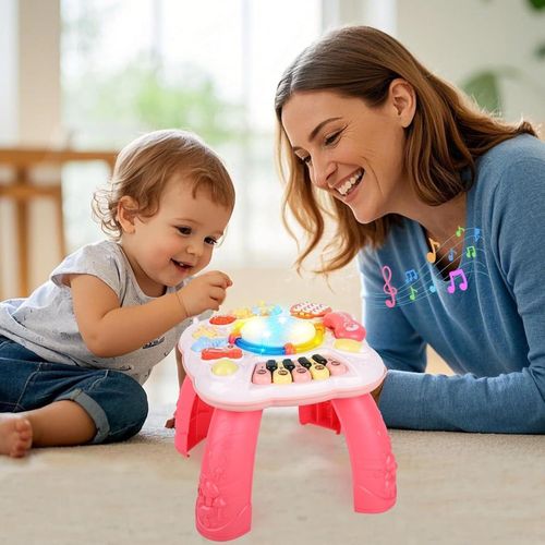 Cemirk Baby Activity Table - Educational Musical Toy for 6-36  - Pink — image 8