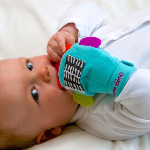 Gummee Glove Teething Mitten Turquoise 3-6 Month Teether Baby Hand Protection — image 7