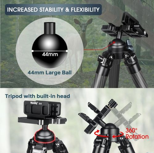 Manbily Carbon Fiber Hunting Tripod with saddle clamp,Hunting Tripod NEW STOCK — image 3