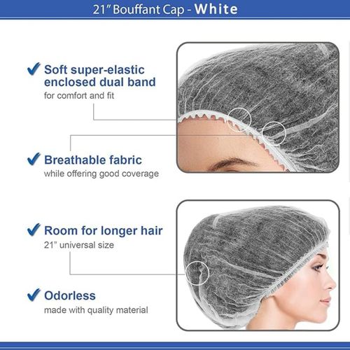 100-1000PCS Disposable Mob Caps Non Woven Catering Kitchen Hair Nets UK — image 10