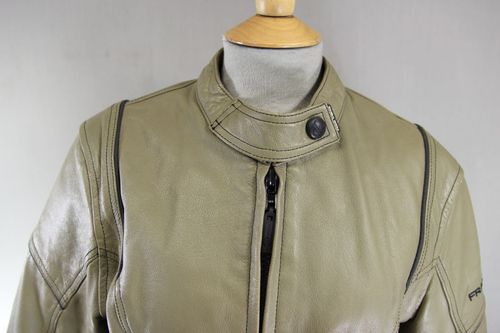 FRANK THOMAS FTL 222 LADY RIDER KHAKI LEATHER BIKER JACKET WITH CE ARMOUR SIZE14 — image 3