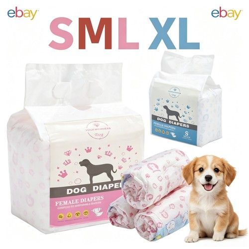 Dog Disposable Nappies Diapers Breathable Male&Female For In Heat & Incontinence