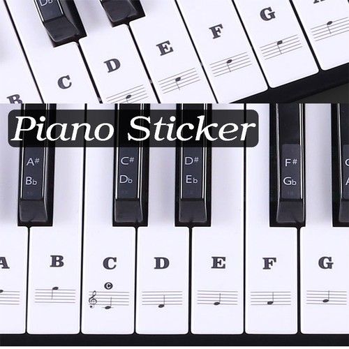 88/61/54/49 Key removable Laminated stickers For Music Keyboard Piano