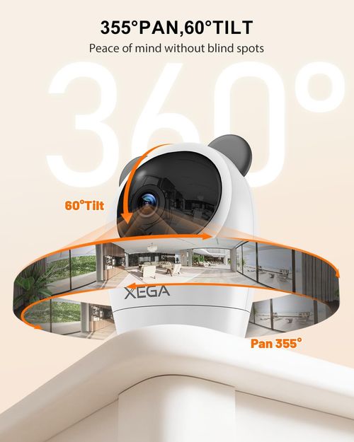 Xega 4G LTE Indoor Security Camera No WiFi, SIM Card CCTV 24/7 Recording White — image 3