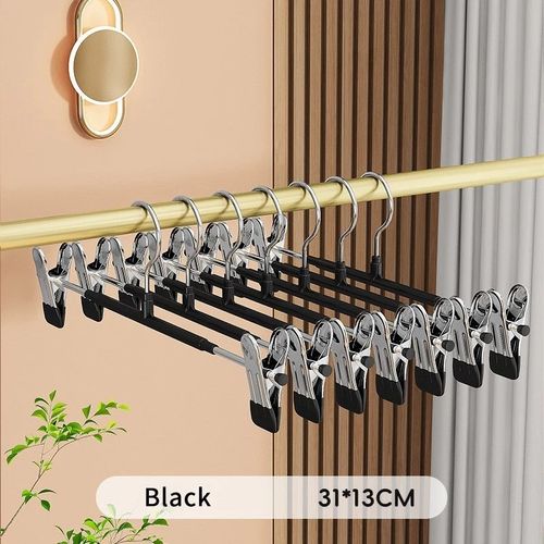 5 Pack Trouser Hangers with Clips Adjustable Non Slip Skirt Pants Jeans Hangers — image 2