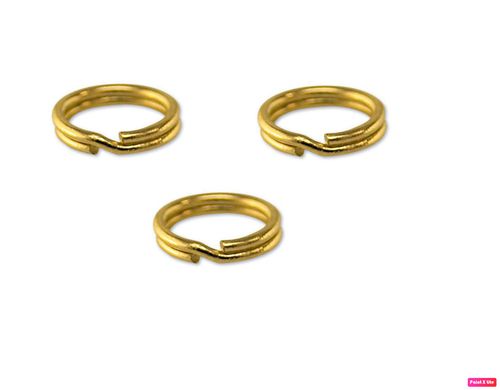3 x 9ct Yellow Gold 5mm Split Ring Charm Links Keyring Easy To Attach Charms — image 3