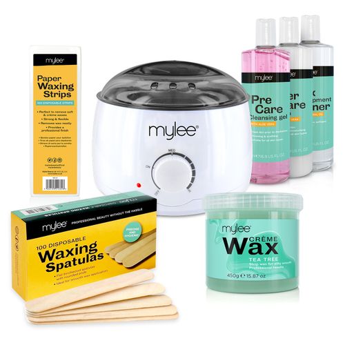 Professional Mylee Full Waxing Kit Heater Wax Strips Pre After Care Hair Removal — image 1
