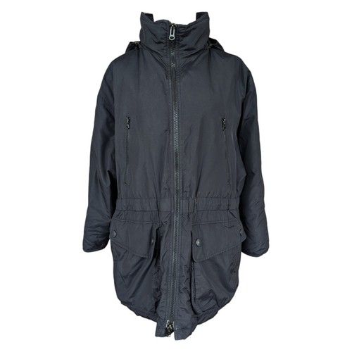Vintage Eddie Bauer Black Goose Down Parka Womens Hooded Sz PM