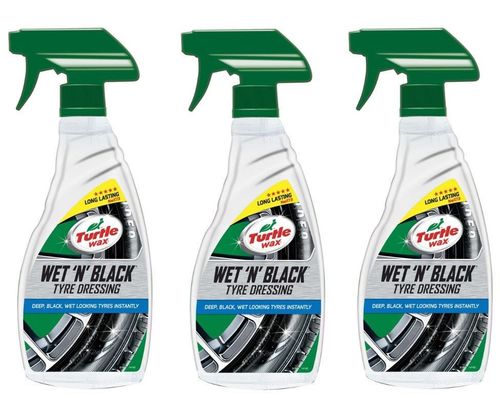 Turtle Wax Wet n Black Car Tyre Dressing Black Wet Looking Tyre 3 x 500ml — image 1