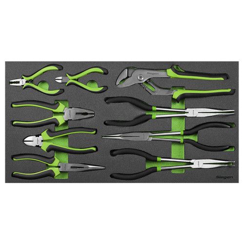 SIEGEN SEALEY 9pc Mixed Pliers Set EVA Tool Tray Water Pump Side Cutters FD25