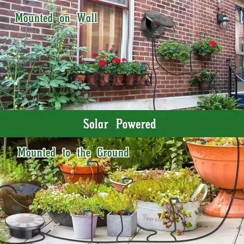 50FT Solar Drip Irrigation System Kit Automatic Plant Watering Timer Set Lawn — image 6