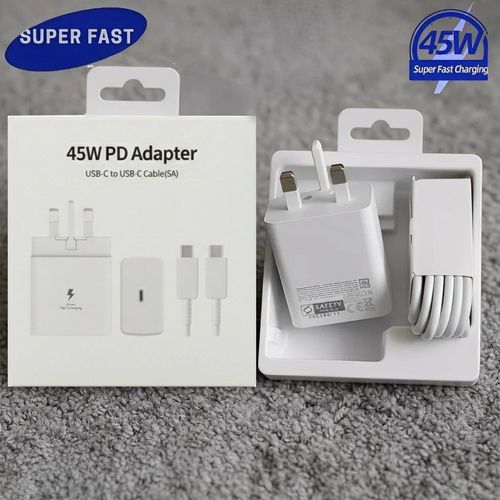 45W USB Type C Super Fast Charger Adapter Phone Plug/ Cable for Samsung Galaxy — image 1