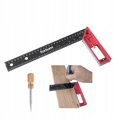 Aluminum Carpenter Square 300mm, Try Square with Scale, Precision Pro