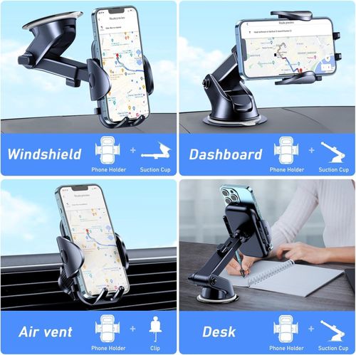 Car Phone Holder Mount for Mobile Phone iPhone 16 17 Suction Dashboard Universal — image 2