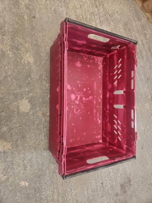 Heavy Duty Plastic Folding Crate / Stackable Storage Box – Varied Colours (x 10) — image 6