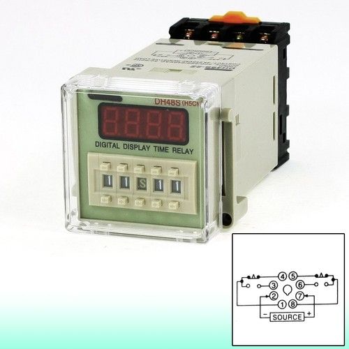 DH48S-2Z LCD Display Time Delay Relay 8-Pin DPDT 0.01S-99H99M AC 220V