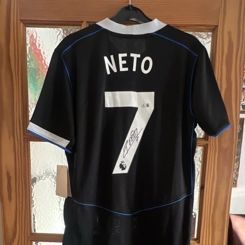Chelsea FC Nike Dri-FIT Signed Football Shirt NETO 7 Men’s M Beckett Witness