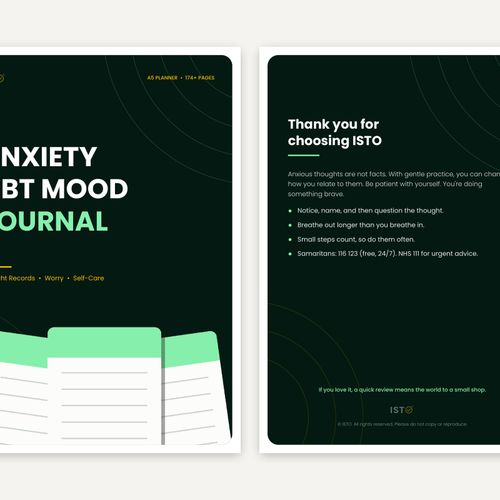Anxiety Journal A5 CBT Mood Tracker Kit with Stickers Cards Bookmarks Worksheets — image 5