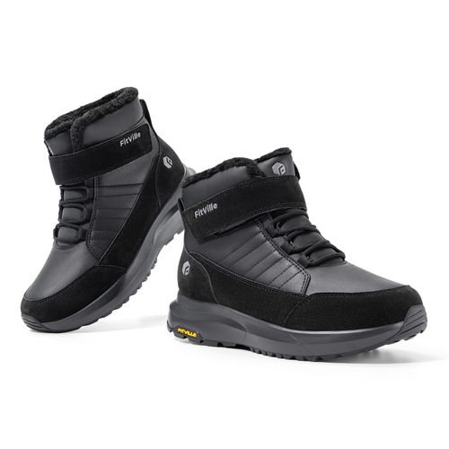 FitVille Men Winter Boots Fur Lined Extra Wide Snow Boots Non Slip Outdoor Shoes — image 6