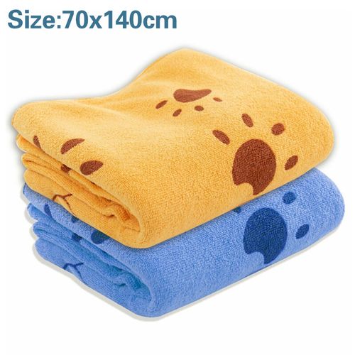 2X 140x70cm Super Absorbent Large Fast Drying Microfibre Dog Cat Pet Bath Towel~ — image 2
