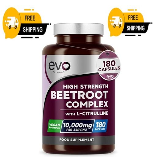 Beetroot Capsules 10000mg - High Strength Beetroot Supplement 180 Vegan Capsules